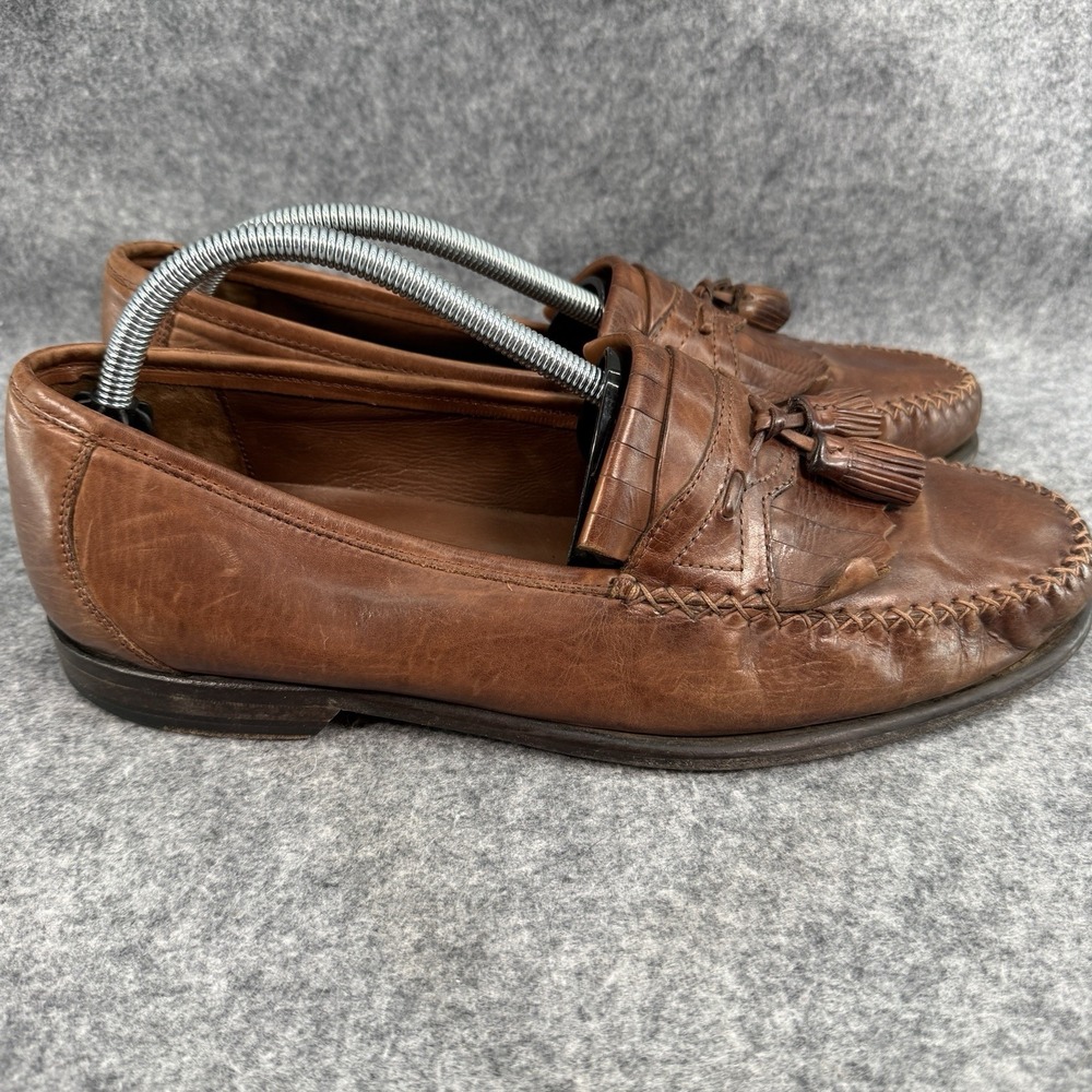 JOHNSTON & MURPHY Tassel‎ Kilt Moc Toe Leather Brown Loafer Slip On Shoe Mens 11 - Picture 6 of 11